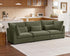 Oversized Modular Sofa, Extra Deep Cloud Chenille Sectional Couch with Ottoman Chaise, Fluffy Chenille 3 Seater Sofa for Living Room, Villa (Basic 3 Seater, Chenille Green)