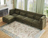 Oversized Modular Sofa, Extra Deep Cloud Chenille Sectional Couch with Ottoman Chaise, Fluffy Chenille 5 Seater Sofa Bed for Living Room, Villa (L Shape 5 Seater, Chenille Green)