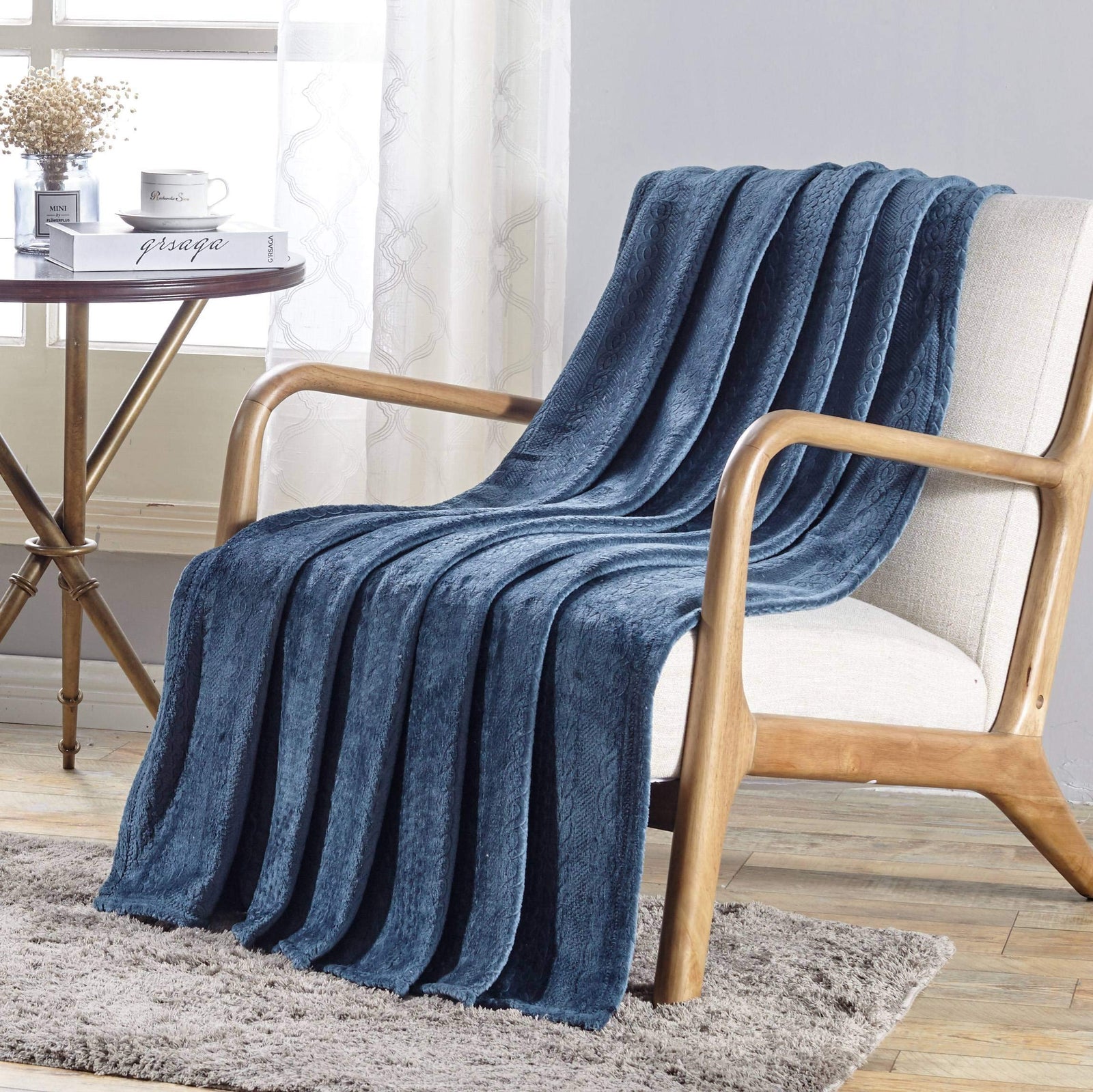 Decor & More Double Helix Embossed Ultra Lush Throw Blanket (50