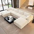 157.5" U Shaped Modern Sofa Modular Sectional Cloud Couch with 2 Ottoman,Deep Seat Upholstered Couches with Corduroy Fabric for Living Room Furniture,Bedroom and Apartment,No Assembly Required,White