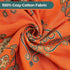Throw Blanket for Couch Bed Chair,100% Cotton Soft Lightweight Blanket Rustic Quilt -Orange Floral Printed Farmhouse Decor Bed All Season Blankets,90"×98"