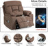 4 OKIN Motor Power Lay Flat Lift Recliner Chair for Elderly Adults Big and Tall Recliners with Heat Massage, Adjustable Head-Back-Lumbar-Leg-Support, Extended Footrest, 2 Cup Holders