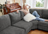 Nolany Sectional Sofa with Storage Ottoman, U Shape Couch with Chaise, Corduroy Modular Sectional Couch for Living Room, Dark Grey
