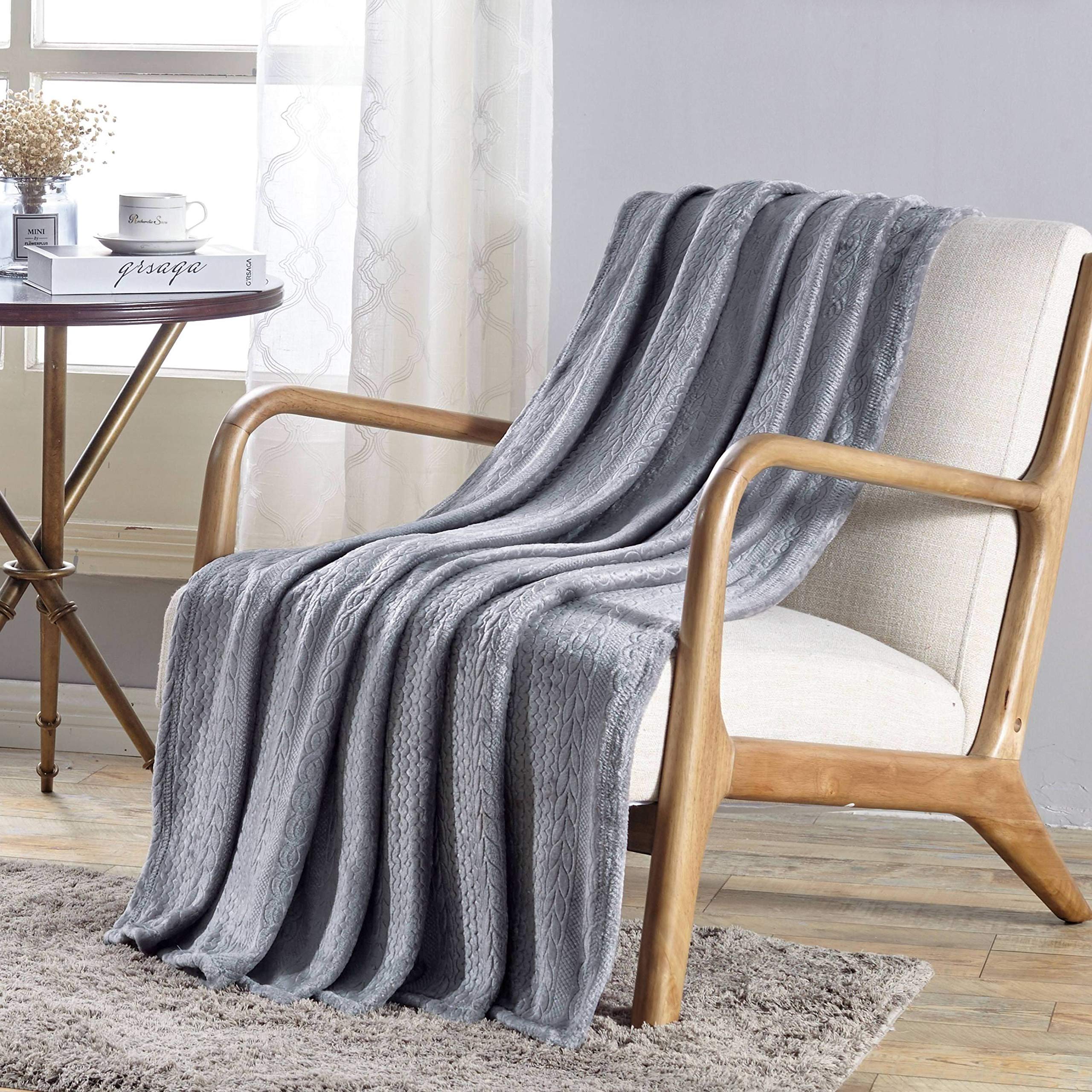 Decor & More Double Helix Embossed Ultra Lush Throw Blanket (50" x 60")