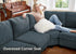 Nolany Sectional Couch with Storage Ottoman, Corduroy Sleeper Sectional Sofa with Chaise, Modular Sectional Couches for Living Room, Blue
