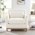Extra Deep Accent Chair, Fabric Upholstered Comfy Reading Armchair for Living Room, Bedroom Single Seat Sofa Chair with Wood Base, Lamb Fabric