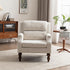 Kidol & Shellder White Oversized Accent Chair for Living Room Mid Century Modern Reading Chair with Back Wide Upholstered Comfy Single Sofa Chair for Bedroom Lounge Side Corner Chair Fabric Armchair