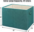 SIMPLE HOUSEWARE 15 x 13 Inch Collapsible Fabric Storage Bin with Handles, 2 Pack, Turquoise