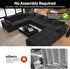 Oversized Modular Sectional Cloud Couch,157.5" U Shaped Modern Sofa with 2 Ottoman and 2 Middle Seats,Upholstered Couches with Corduroy Fabric for Living Room Furniture,No Assembly Required,Black