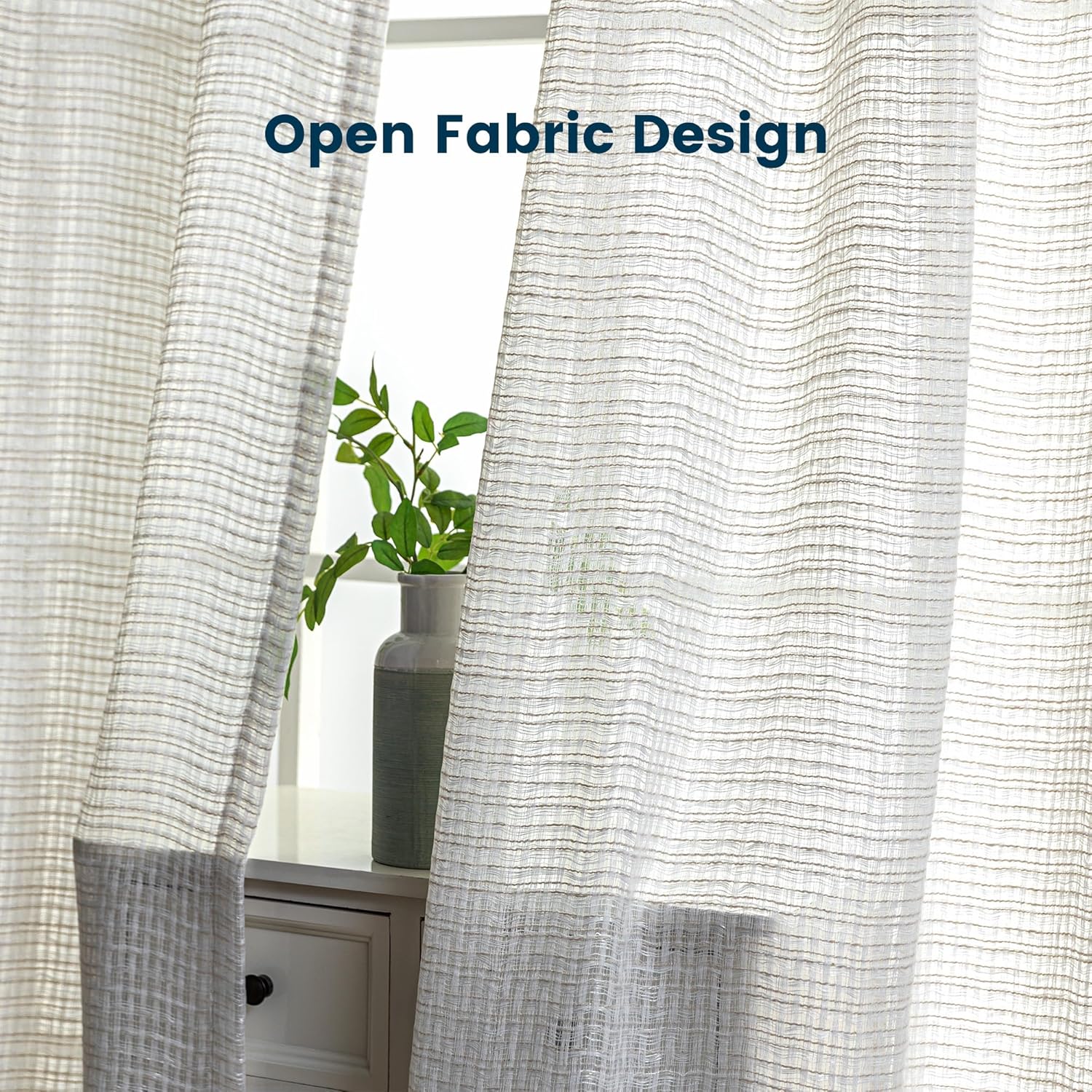 Sheer Curtains 2-Piece Set for Living Room/Bedroom