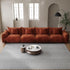 smilesun Modern Minimalist Chenille Modular Sectional Sofa, Oversized Couch and Loveseat Set with Thick Cushions, Upholstered Sofa for Living Room, Bedroom, Office, Apartment(Orange,136" 4-Seater)
