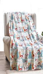 Decor & More Festive Holiday Microplush Throw Blanket (50" x 60") - Forest Friends