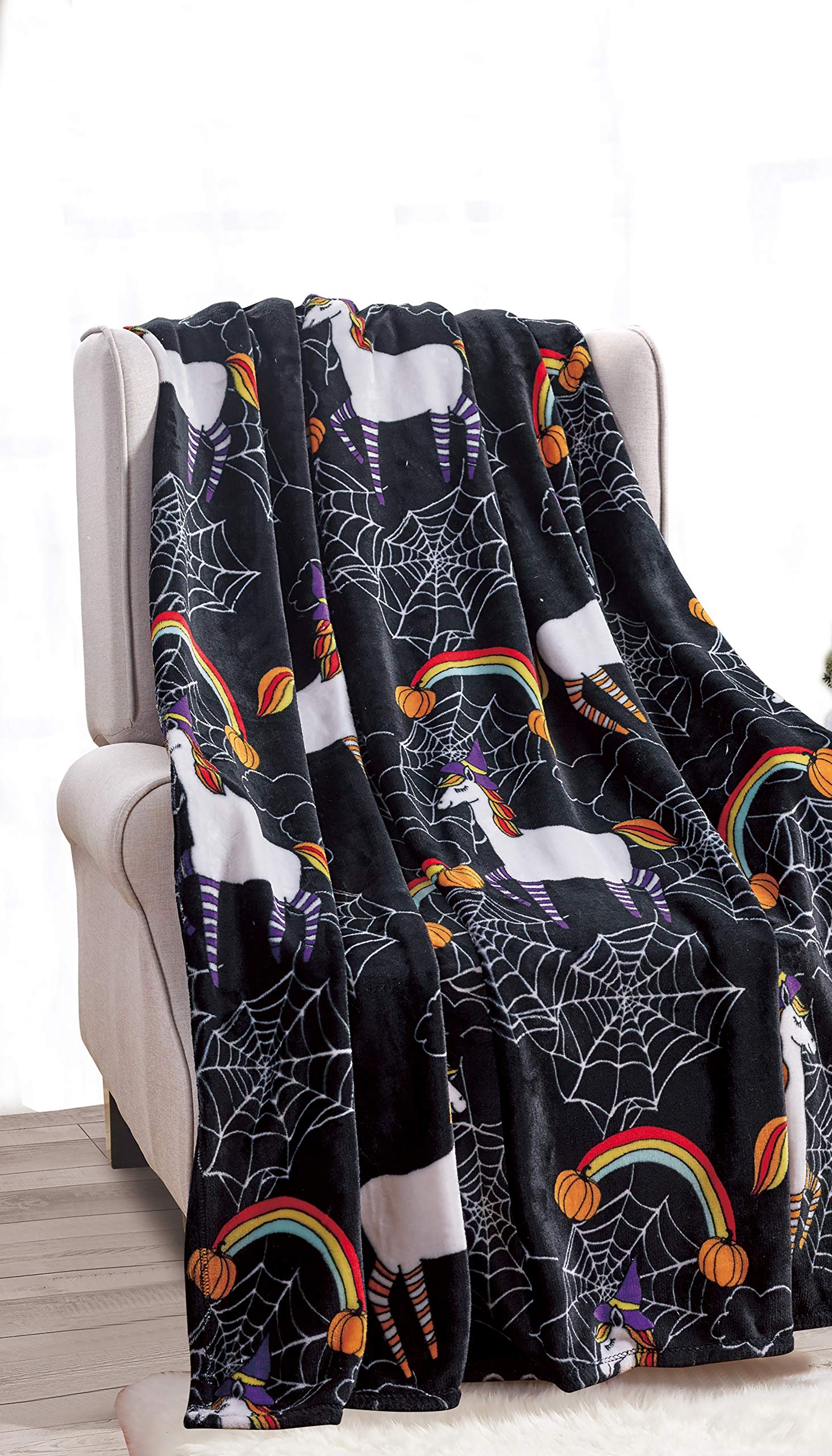 Decor & More Happy Halloween Microplush Throw Blanket (50