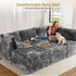 Modular Sectional Sofa with Chaise U Shaped Sectional Couch for Living Room, 8-Seater Comfy Cloud Couches with One Movable Ottoman, Plush Corduroy, Gray