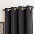 Blackout Curtains for Room Darkening Window Drapes with Rod Pocket 2 Panels Set-Black
