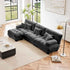 L Shaped Couch Sectional Couch, 3-Seater Cloud Couch Sectional Oversized Couch, Sofa Bed Couch with Round Bolster Armrests 5 Pillows, Modular Couch Home Sofa Living Room Couch(Gray)