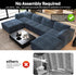 157.5" U Shaped Modern Sofa Modular Sectional Cloud Couch with 2 Ottoman,Deep Seat Upholstered Couches with Corduroy Fabric for Living Room Furniture,Bedroom and Apartment,No Assembly Required,Blue
