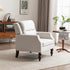Kidol & Shellder Beige Oversized Accent Chair for Living Room Mid Century Modern Reading Chair with Back Wide Upholstered Comfy Single Sofa Chair for Bedroom Lounge Side Corner Boucle Fabric Armchair