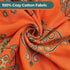 Throw Blanket for Couch Bed Chair,100% Cotton Soft Lightweight Blanket Rustic Quilt -Orange Floral Printed Farmhouse Decor Bed All Season Blankets,80"×90"