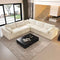 118" V Shaped Corner Modern Sofa Modular Sectional Cloud Couch,Deep Seat Upholstered Couches with Plush Corduroy Fabric for Living Room Furniture,Bedroom and Apartment,No Assembly Required,White