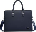 Genuine Leather Business Briefcase 15.6 Inch Laptop Bag Multi Compartment