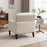 Kidol & Shellder White Oversized Accent Chair for Living Room Mid Century Modern Reading Chair with Back Wide Upholstered Comfy Single Sofa Chair for Bedroom Lounge Side Corner Chair Fabric Armchair