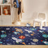 Kids Rugs for Playroom, Non Slip Area Rugs for Bedroom - Rocket Galaxy