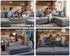 Oversized Modular Sofa, Extra Deep Cloud Chenille Sectional Couch with Ottoman Chaise, Fluffy Chenille 4 Seat L-Shaped Sofa for Living Room, Villa (L Shape 4 Seater, Chenille Grey)