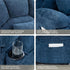 Oversized Power Recliner Chair 350lb with Hidable Cup Holders, Extra Wide Large Big Electric Recliner Chair with Lumbar Support Pillow Nursery Chair Living Room (Power, BLUE-6001)