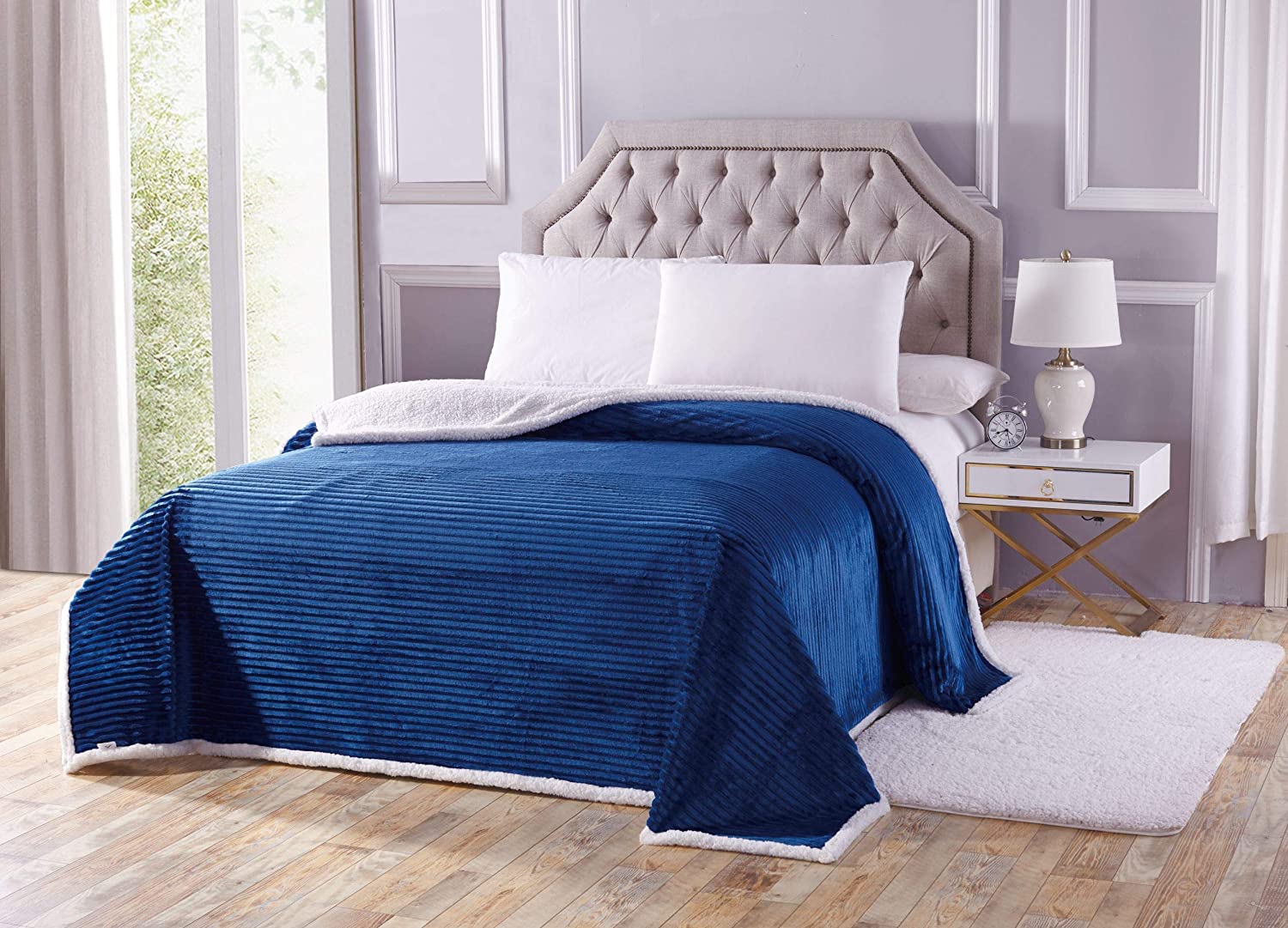 Decor & More Home Essentials Corduroy Sherpa Blanket