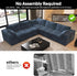 118" V Shaped Corner Modern Sofa Modular Sectional Cloud Couch,Deep Seat Upholstered Couches with Plush Corduroy Fabric for Living Room Furniture,Bedroom and Apartment,No Assembly Required,Blue