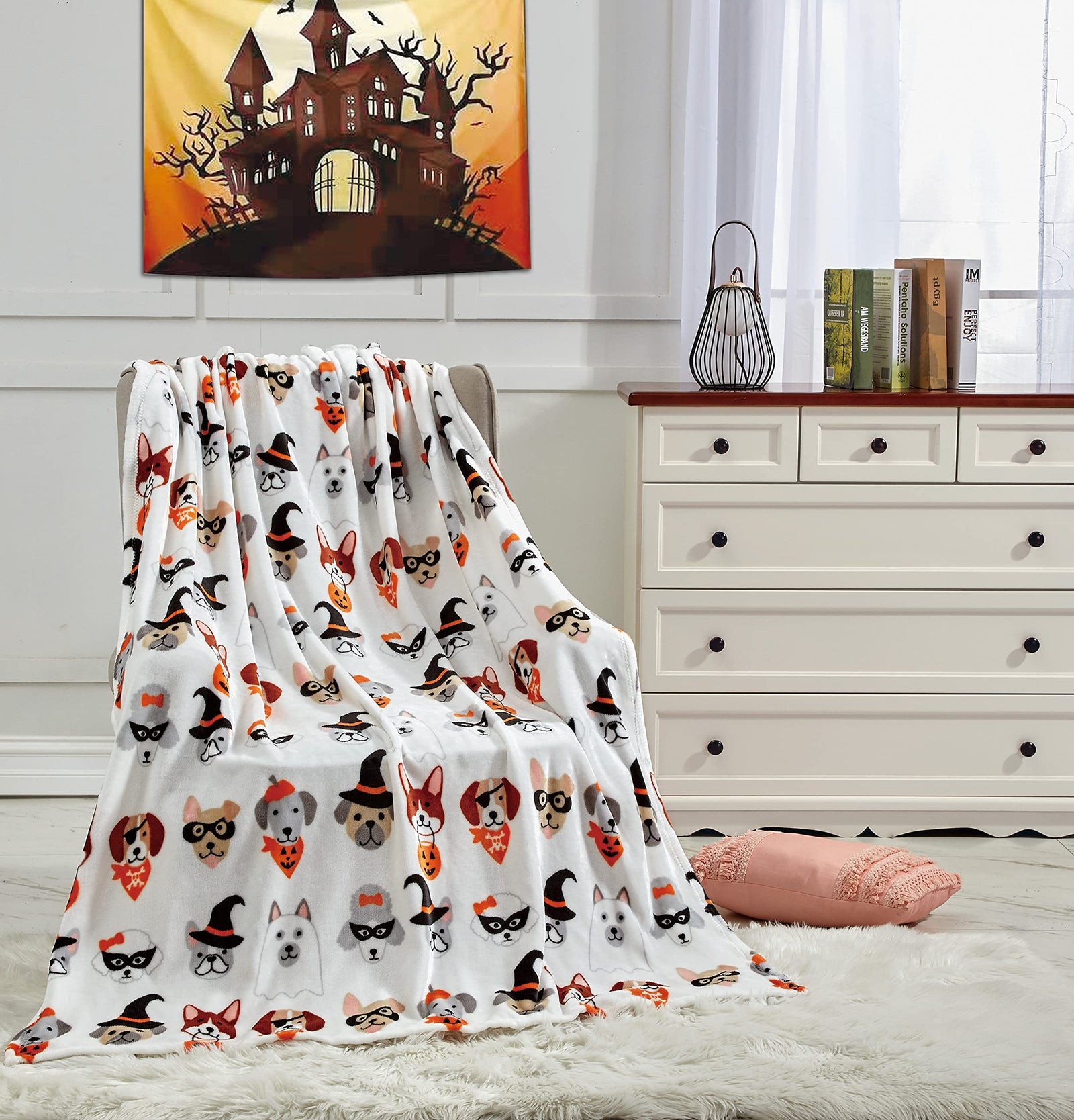 Decor & More Happy Halloween Microplush Throw Blanket (50