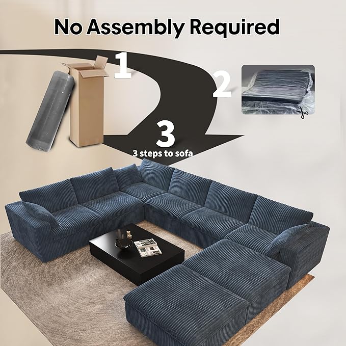 Oversized Modular Sectional Cloud Couch,157.5
