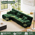 Modular Sectional Sofa, Comfy Cloud Couch 3 Seater Couch with Ottoman, Sectional Couches for Living Room, Modern Chenille L Shaped Couches, Sleeper Deep Seat Sofa with Throw Pillows, Green