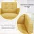 Yaheetech Mid-Century Accent Chairs, Modern Upholstered Living Room Chair, Cozy Armchair Button Tufted Back and Wood Legs for Bedroom/Office/Cafe, Yellow