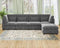 Oversized Modular Sofa, Extra Deep Cloud Chenille Sectional Couch with Ottoman Chaise, Fluffy Chenille 5 Seater Sofa Bed for Living Room, Villa (L Shape 5 Seater, Chenille Grey)