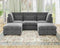 Oversized Modular Sofa, Extra Deep Cloud Chenille Sectional Couch with Ottoman Chaise, Fluffy Chenille 5 Seater Sofa Bed for Living Room, Villa (U Shape 5 Seater, Chenille Grey)