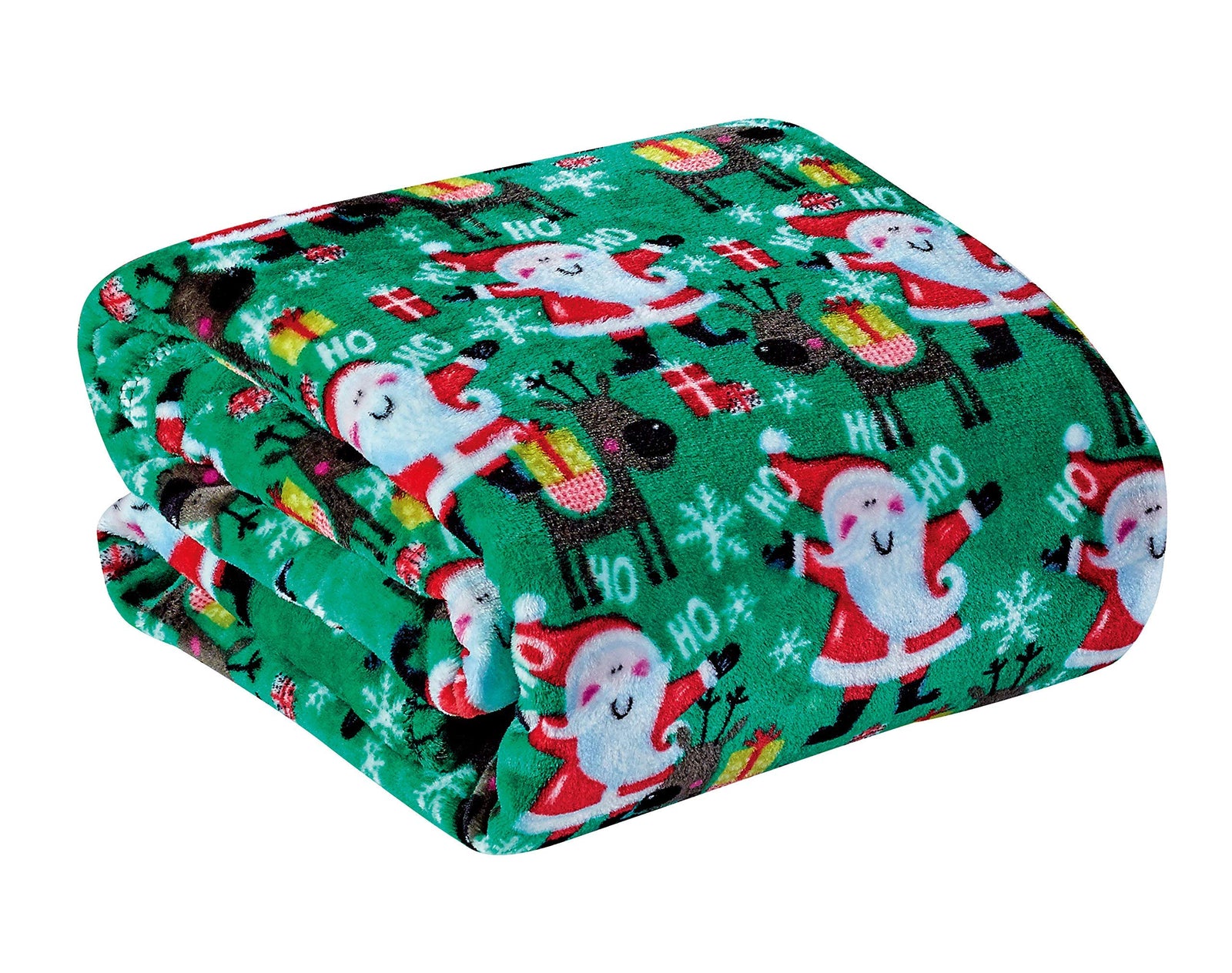 Decor & More Ho Ho Ho Merry Christmas Collection Microplush Holiday Throw Blanket (60