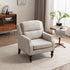 Kidol & Shellder Oatmeal Oversized Accent Chair for Living Room Set of 2 Modern Reading Chair with Back Wide Upholstered Comfy Single Sofa Chair Bedroom Lounge Side Corner Boucle Fabric Armchair