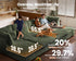 Oversized Modular Sofa, Extra Deep Cloud Corduroy Sectional Couch with Ottoman Chaise, Fluffy Corduroy 5 Seater Sofa Bed for Living Room, Villa (U Shape 5 Seater, Corduroy Green)