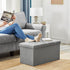 SONGMICS MAZIE Collection - 30 Inches Ottoman Storage Bench, 21 Gal. Folding Chest with Breathable Linen-Look Fabric, Load up to 660 lb, for Entryway, Living Room, Bedroom, Light Gray ULSF001G02