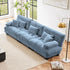 Modular Sectional Sofa, Comfy Cloud Couch 3 Seater Couch, Sectional Couches for Living Room, Modern Chenille Oversized Couches for Bedroom, Sleeper Deep Seat Sofa with Throw Pillows, Blue