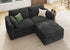 HONBAY Modular Sectional Couch with Storage Ottoman, Sectional Sofa with Storage Seats, L Shaped Sectional Couches for Living Room, Grey