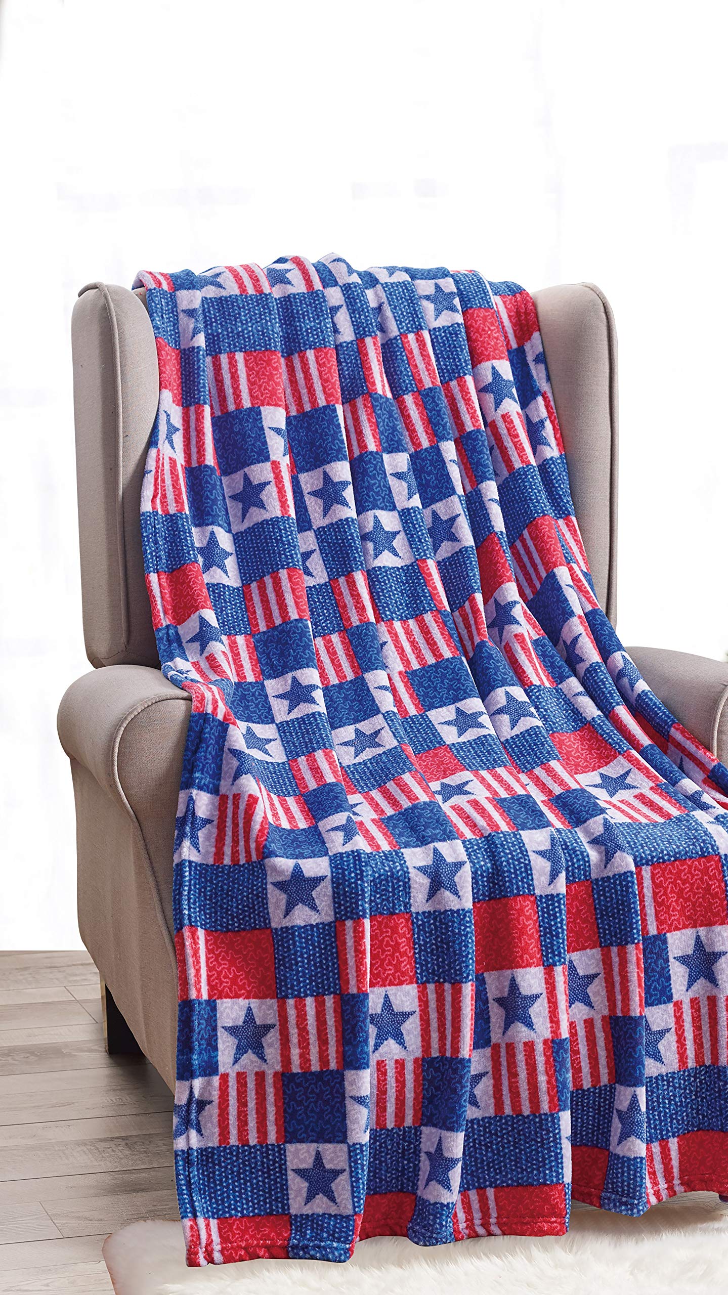 Decor & More American Pride Collection Microplush Throw Blanket (50" x 60")