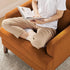 Modern Accent Chair with Terry Fabric, Upholstered Armchair with Spring Package Cushion & Solid Wood Frame, Comfy Lounge Chair for Living Room, Bedroom, or Reading Corner, Terry, Curry