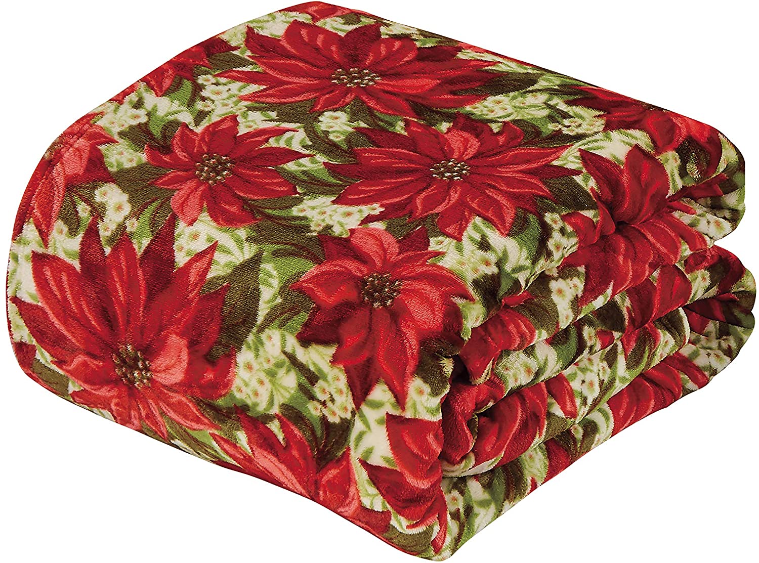 Decor & More Home Essentials Christmas Throw (50" x 60") - Poinsettia