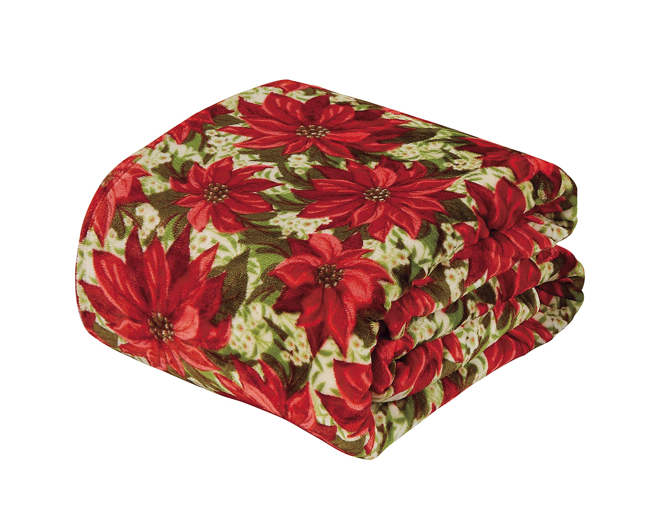 Decor & More Home Essentials Christmas Throw (50" x 60") - Poinsettia