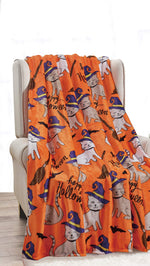 Decor & More Happy Halloween Microplush Throw Blanket (50" x 60")