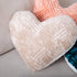 DaDa Bedding Heart Pillows Decorative Throw Pillows - Neutral Champagne Beige Heart Shaped Throw Toss Lap Fluffy Faux Fur Sherpa Pillows (16x14)