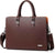Genuine Leather Business Briefcase 15.6 Inch Laptop Bag Multi Compartment